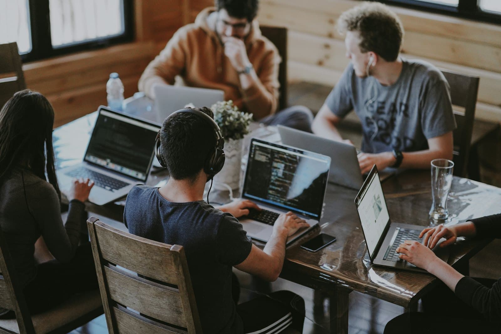 A hiring team reviewing candidates together